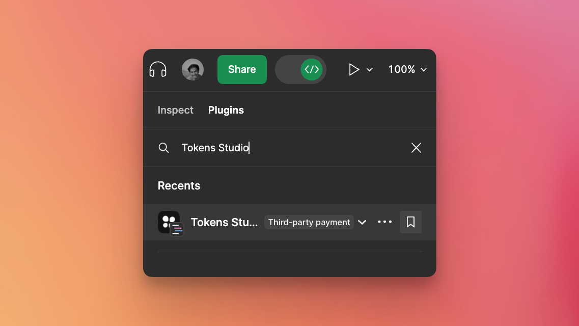 Saving Tokens Studio for Figma Plugin in Dev mode